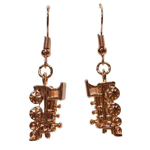 Copper Train Earrings