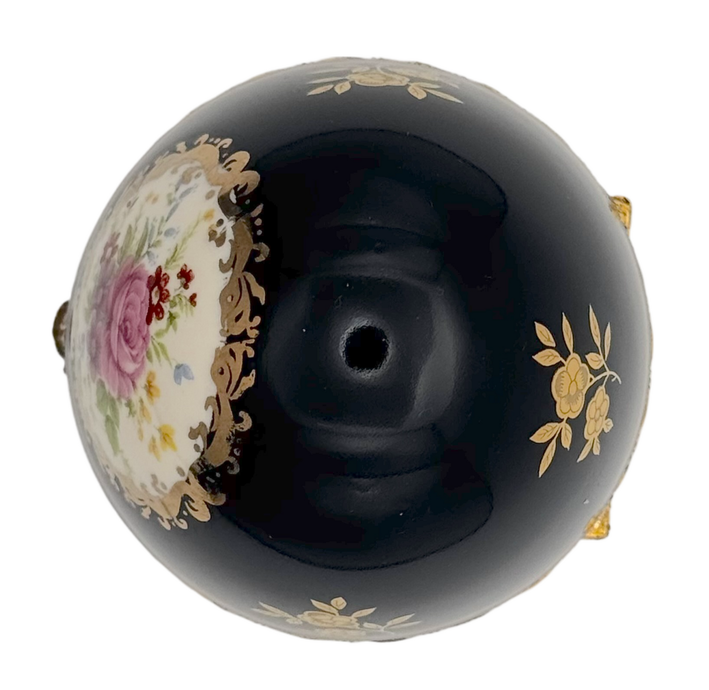 Floral black musical egg