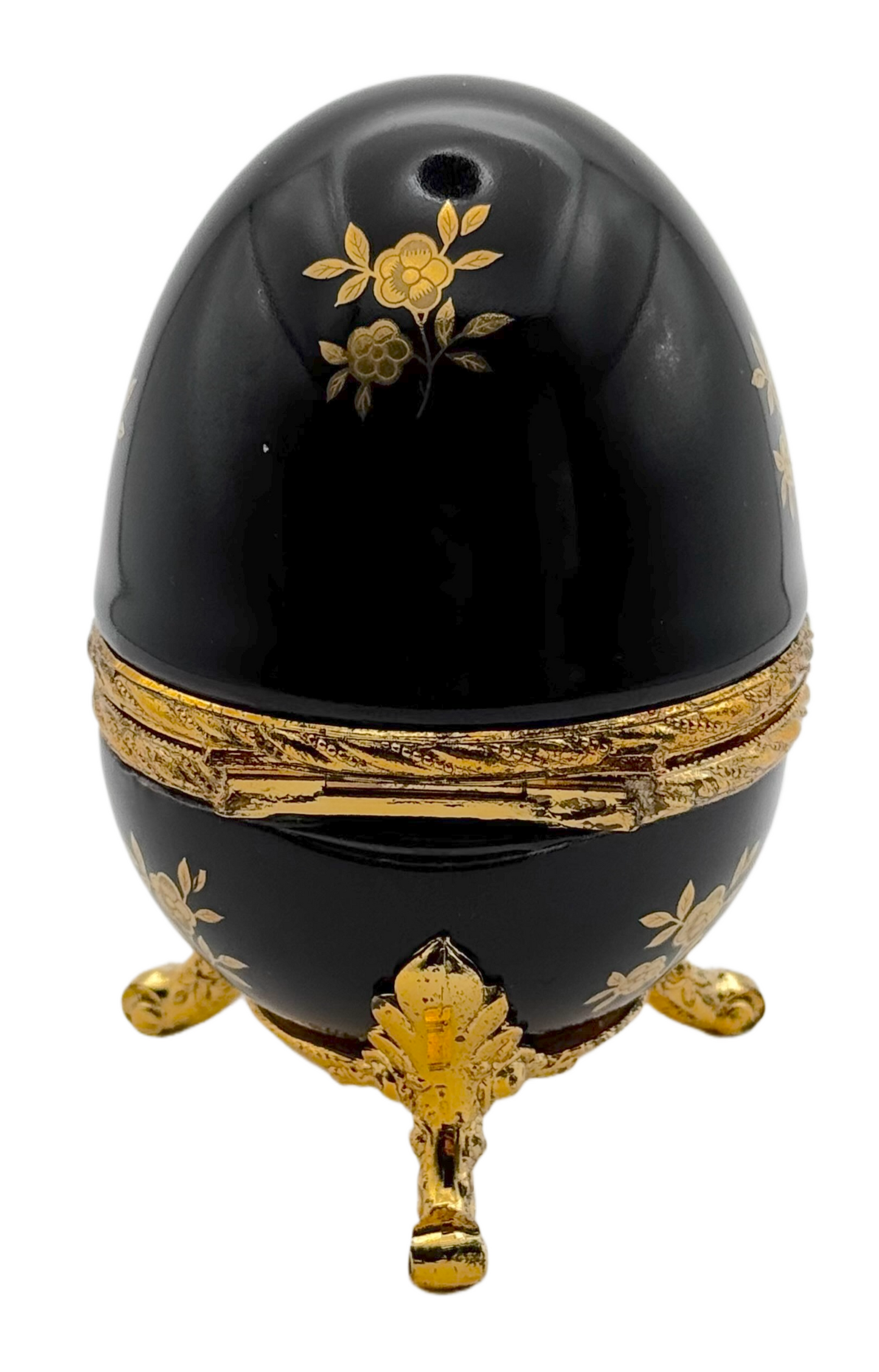 Floral black musical egg