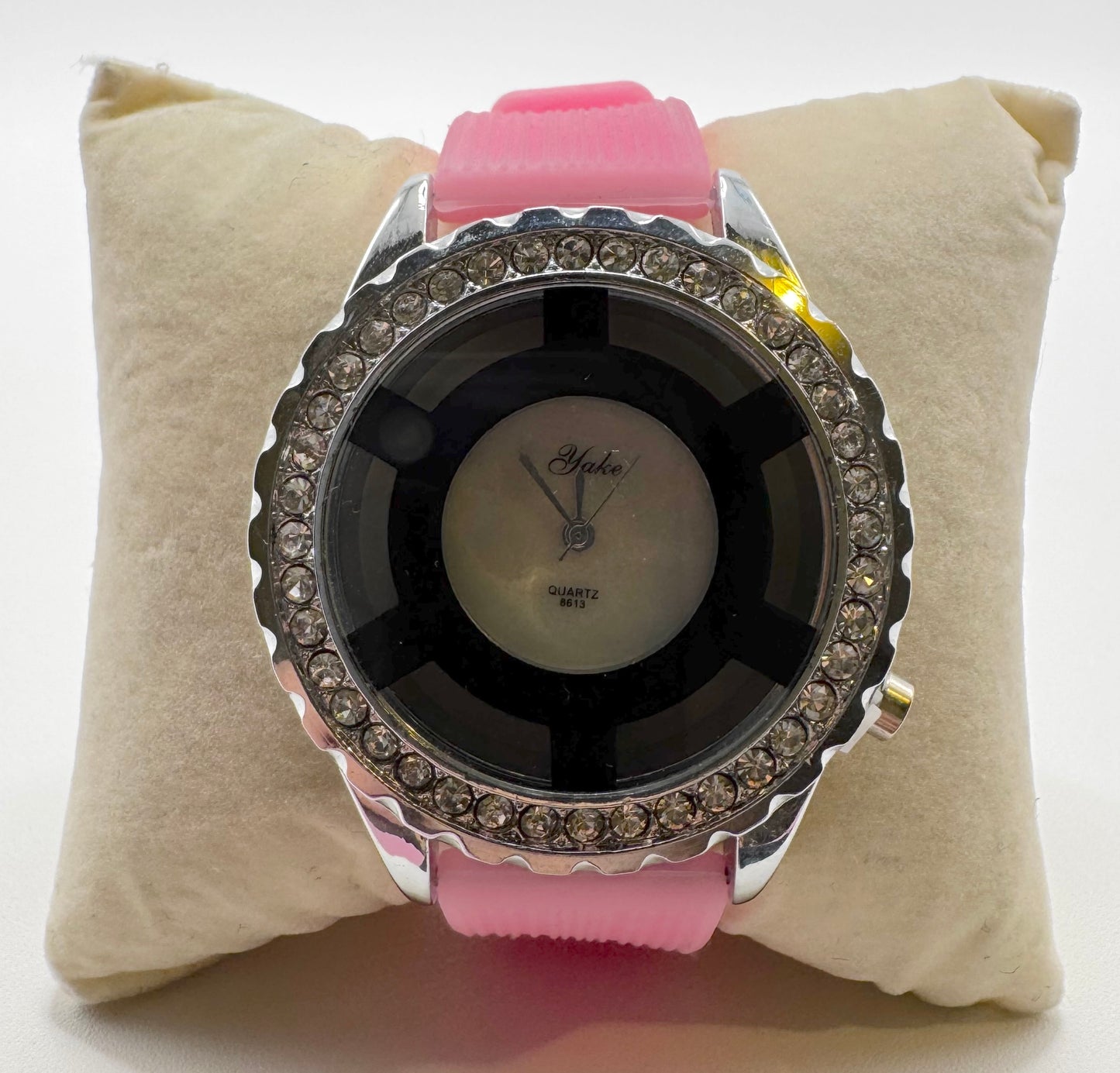 Pink Rubber Watch With Studs