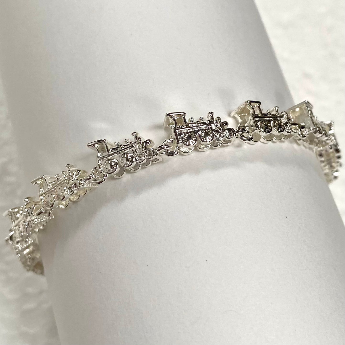 Silver Train Tennis Bracelet