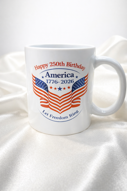 America 250th Anniversary Mug - Patriotic Coffee Cup